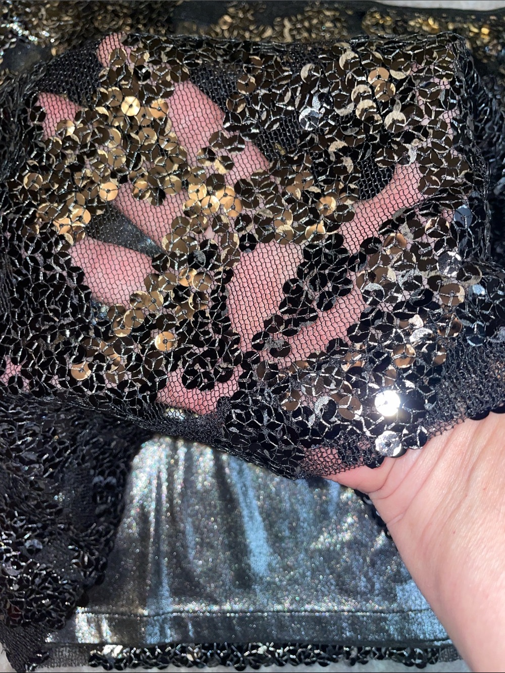 Express Black Sequin Lace Mini Skirt XS Floral Party Cocktail Y2K - Picture 8 of 10